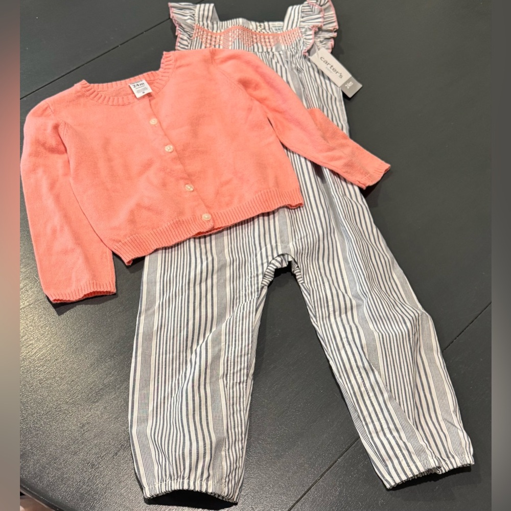 Carter’s Smocked Jumper and Cardigan Set - 24 months